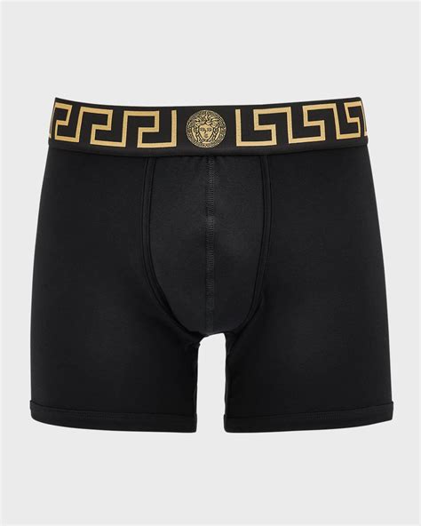 Versace Men's Organic Cotton Greek Key Boxer Briefs